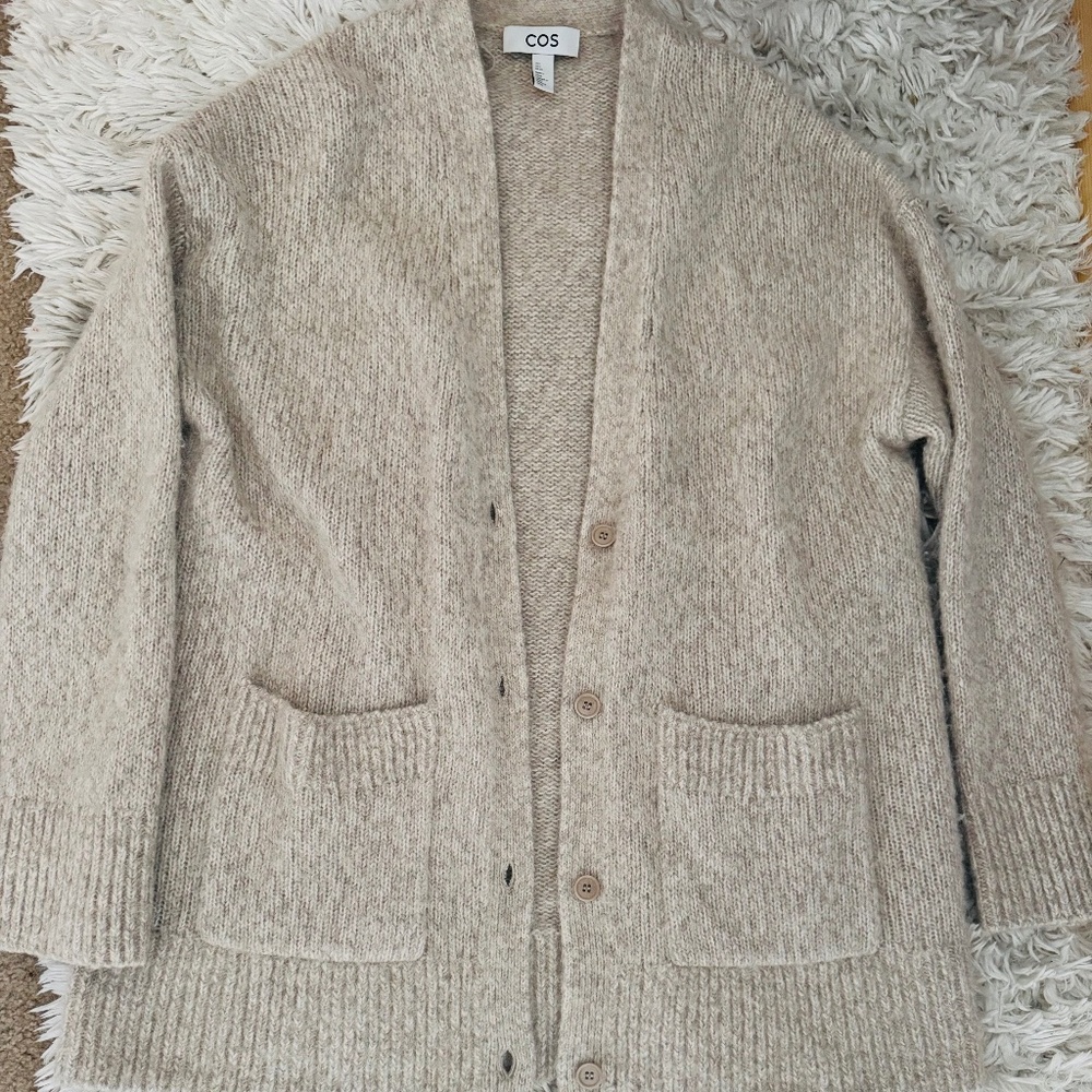 COS button down sweater